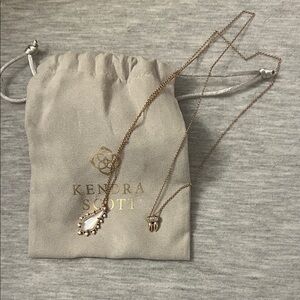 Kendra Scott Gold Necklace with Teardrop Pendant